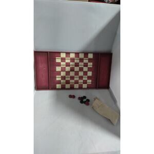 Old-Time Wooden Checkerboard Game- Vintage Look- Family Game Night